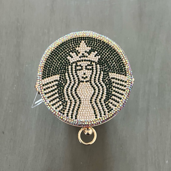 Starbucks Mermaid Rose Gold Aurora Borealis Rhinestone Coffee Cup Clutch Purse - Picture 4 of 13